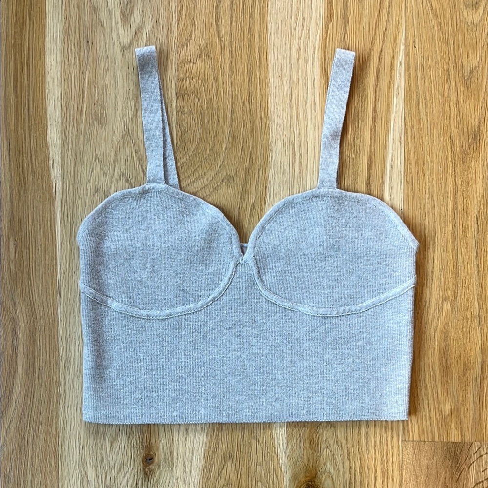 H&M Light Grey Cropped Tank Top